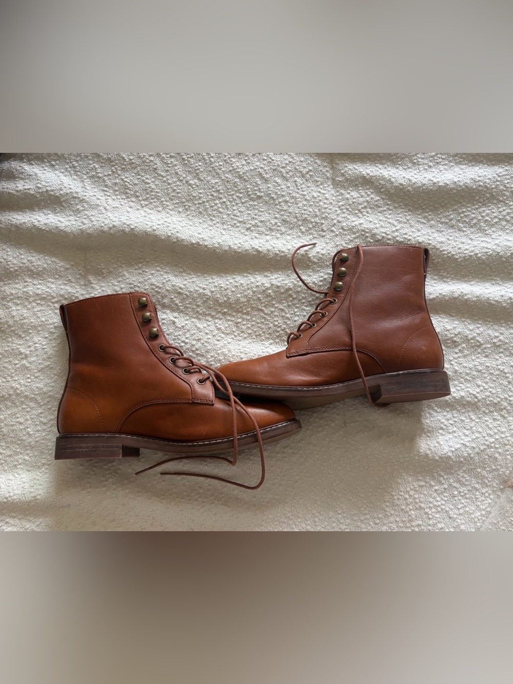 Madewell Brown Leather Lace-Up Women's Boots 7.5 NEVER WORN. Only tried on